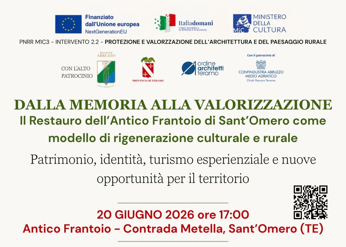 Sant’Omero, il restauro dell’Antico Frantoio diventa modello di rigenerazione rurale