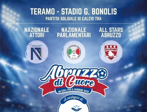 Nazionale Attori, Parlamentari e All Stars Abruzzo in campo a Teramo per beneficenza