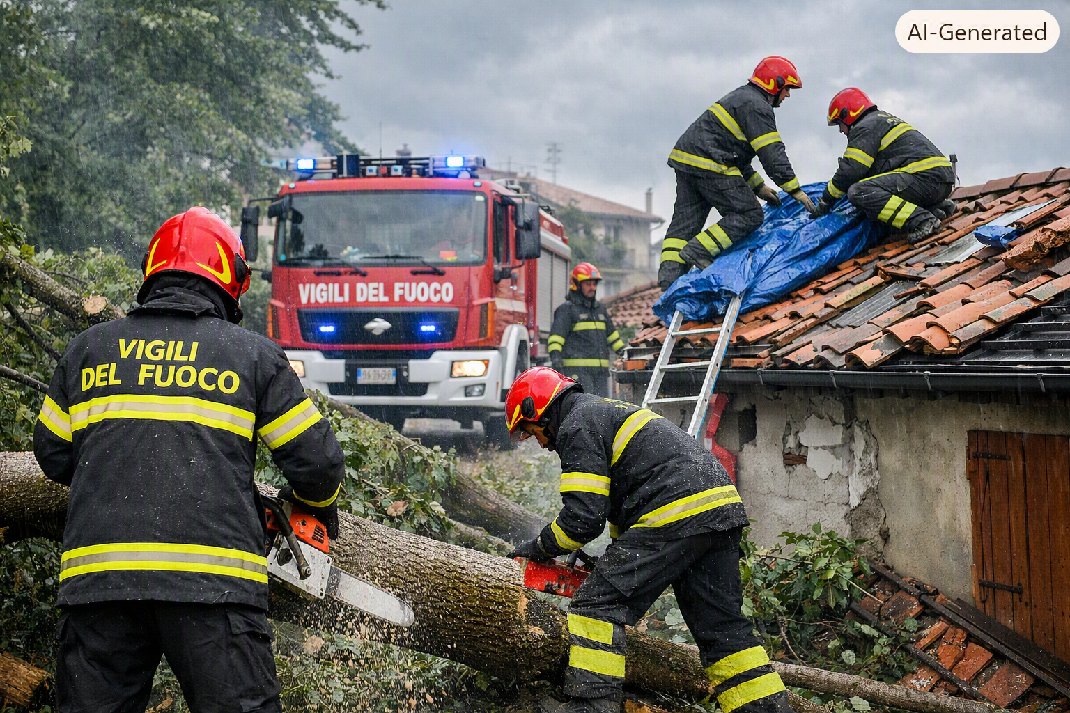 Maltempo nel Teramano, 70 interventi dei Vigili del Fuoco: ancora 50 le richieste in coda