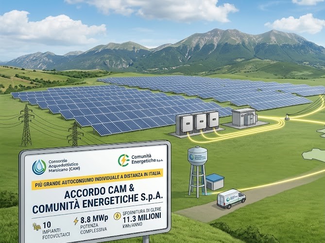 La Marsica si butta sul Fotovoltaico. Accordo per 8 impianti da 11,3 milioni di kWh annui