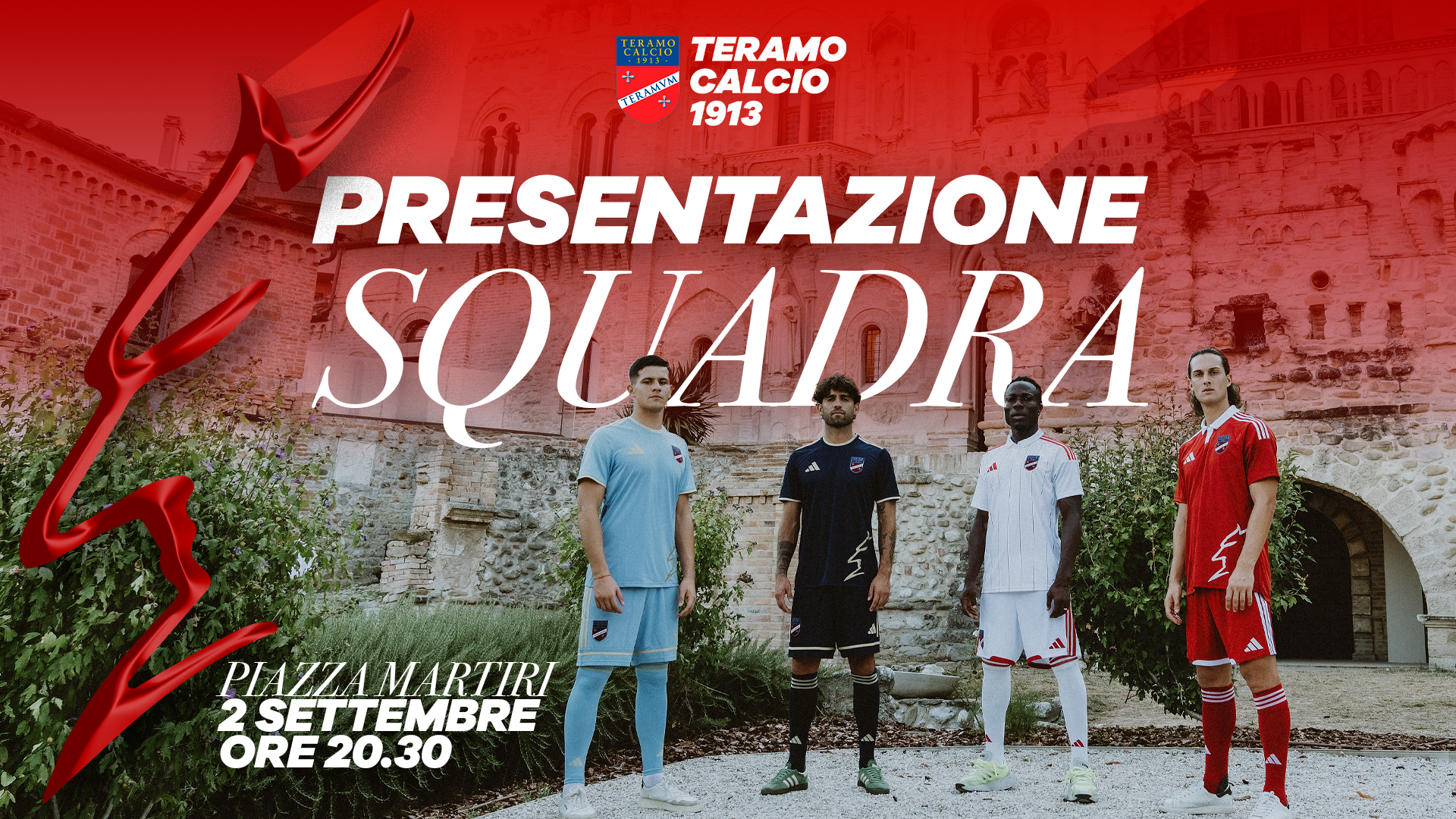 Calcio. Il Diavolo si presenta: mercoledì 2 settembre in piazza Martiri della Libertà