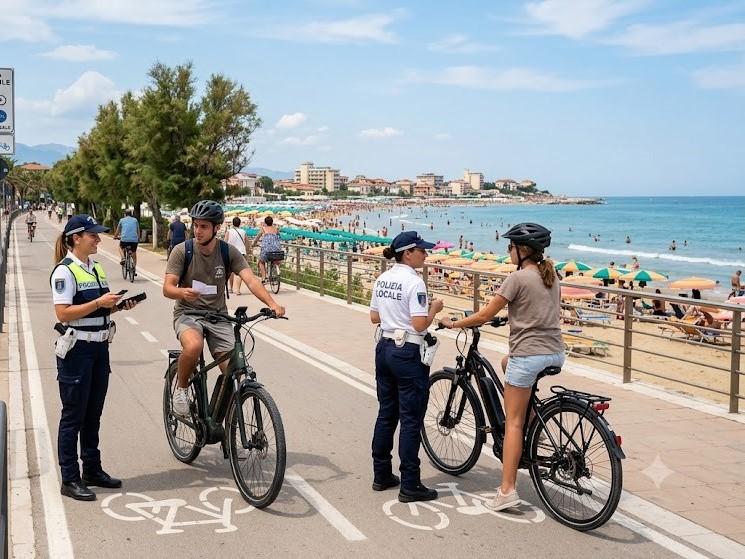 Roseto. Ciclopedonali come piste e e-bike “truccate”: scatta la stretta della Polizia Locale