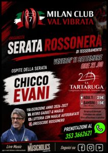 Il Milan Club Val Vibrata apre la stagione al Chalet Tartaruga: ospite Evani