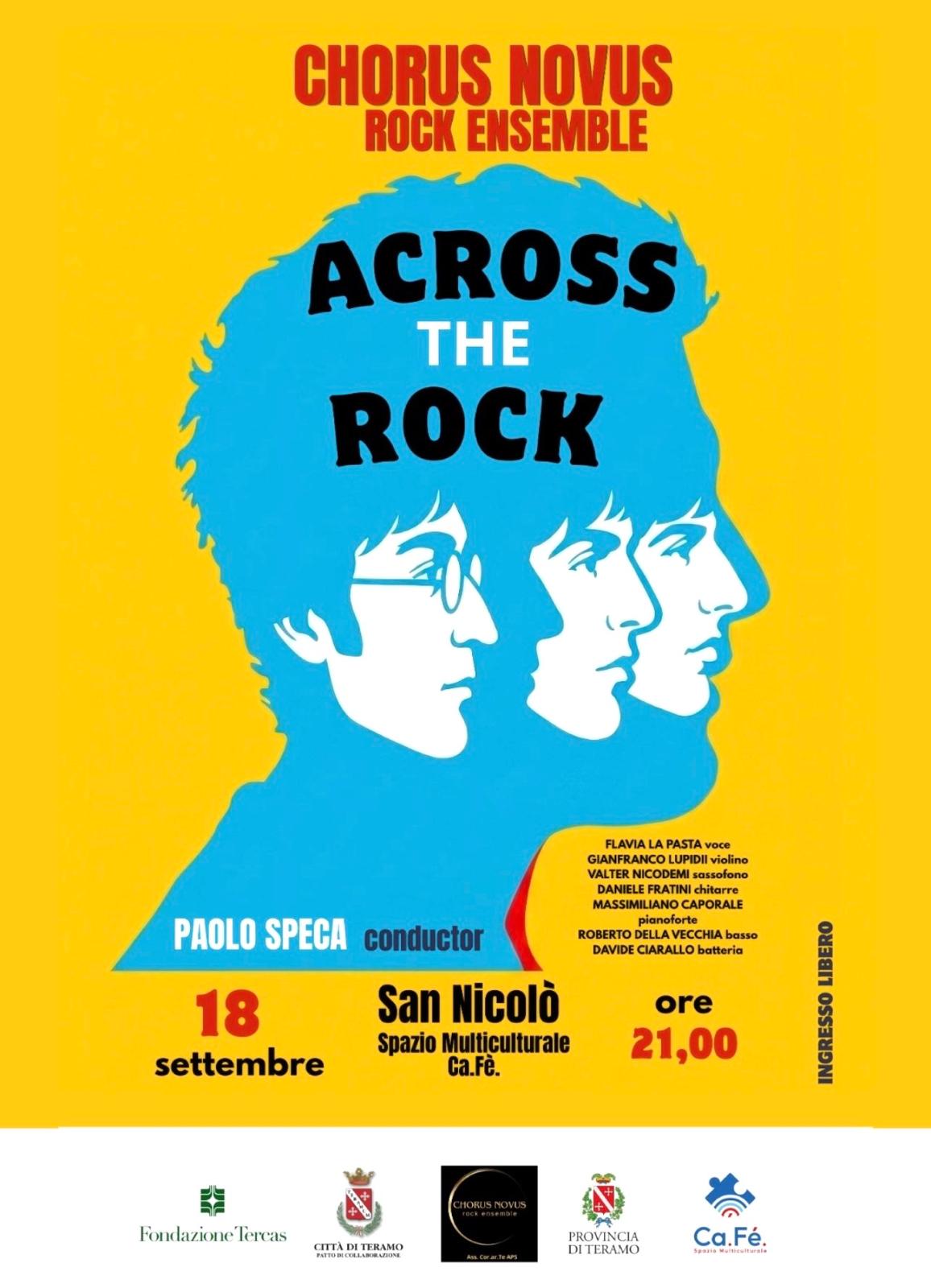 “Across the Rock” fa tappa a San Nicolò a Tordino: il 18 settembre il Chorus Novus porta sul palco la storia del Rock