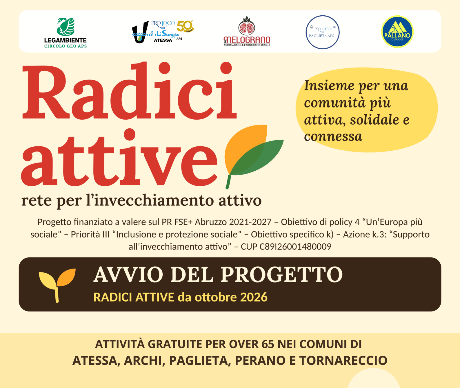 “Radici Attive”: Corsi gratuiti per over 65 nel Sangro Aventino