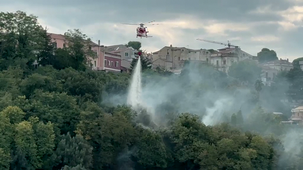 Video. Giulianova: a fuoco 4 ettari di vegetazione, Vigili in azione